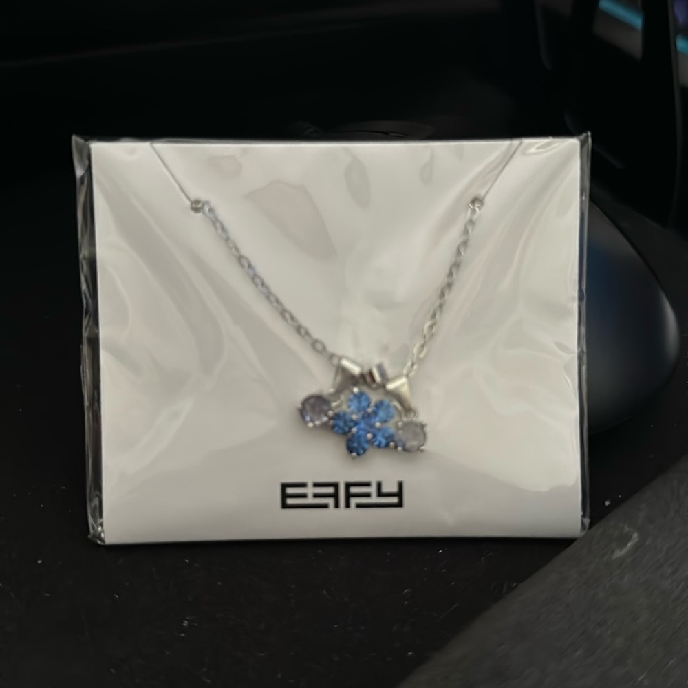Light Purple and blue floral Necklace